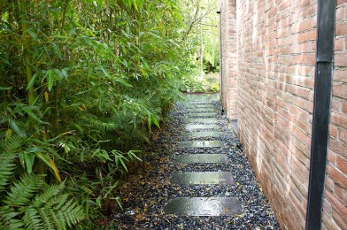 Stepping Stones, Polished pebbles, Lush Planting