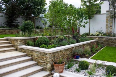 Terraced Donegal Sandstone walls